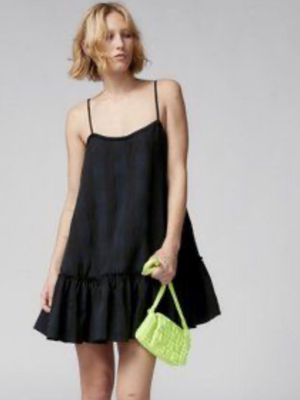 Black Spaghetti-Strap Dress - 1XL